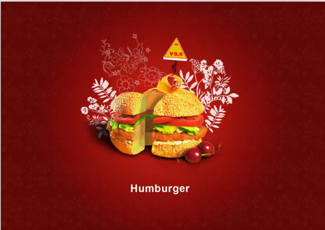 汉堡广告招贴ps设计文件下载