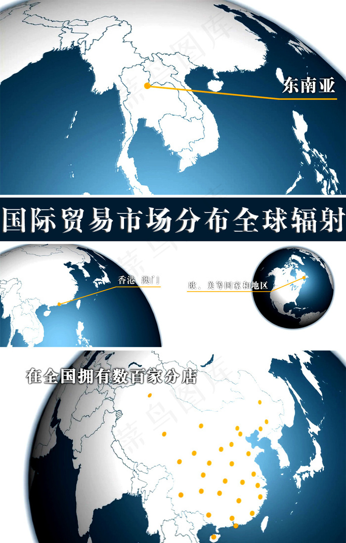 国际贸易市场分布全球辐射视频