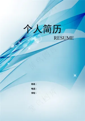 科技条纹个人简历模板下载预览图
