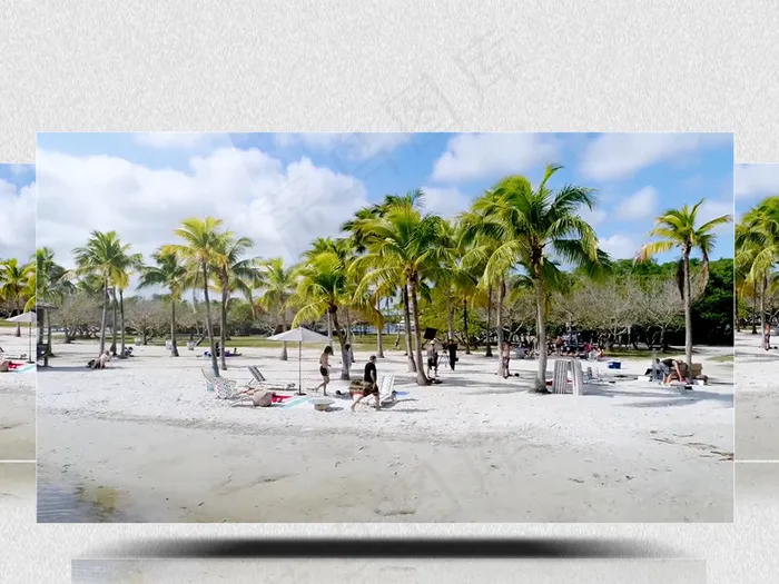 航拍海滩旅游度假休闲生活视频素材