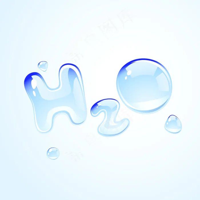 H2O水滴的形状矢量素材