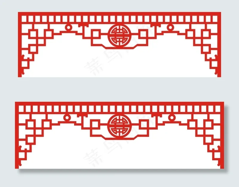中国风剪纸传统文化矢量边框