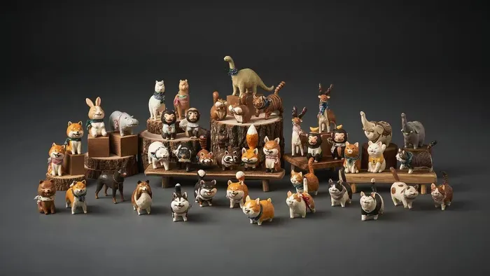 台湾木工手作雕刻治愈系可爱小动物