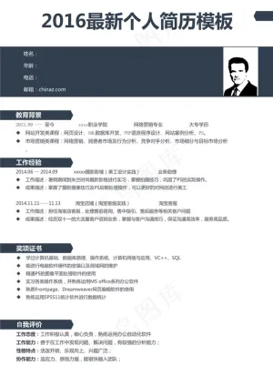 2016最新个人简历模板下载预览图