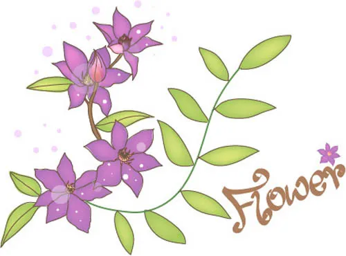 手绘素描花朵植物图案矢量图