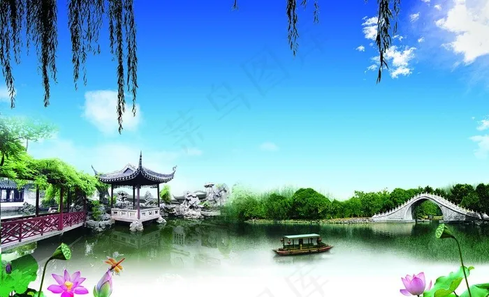 江南园林景色图片
