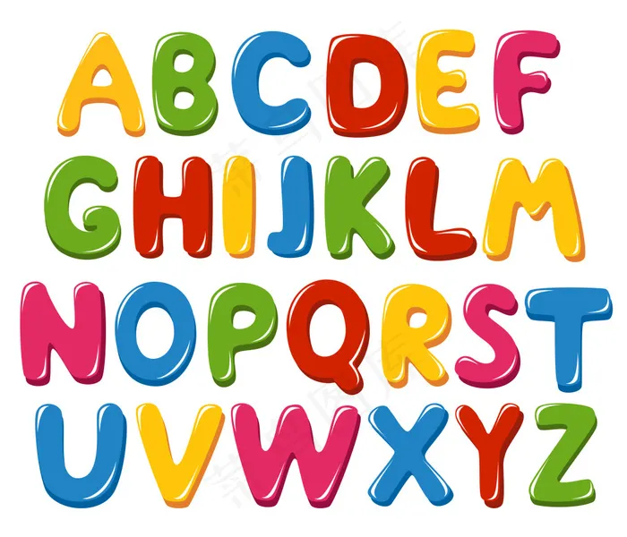 字母设计 英文字母 彩色字母