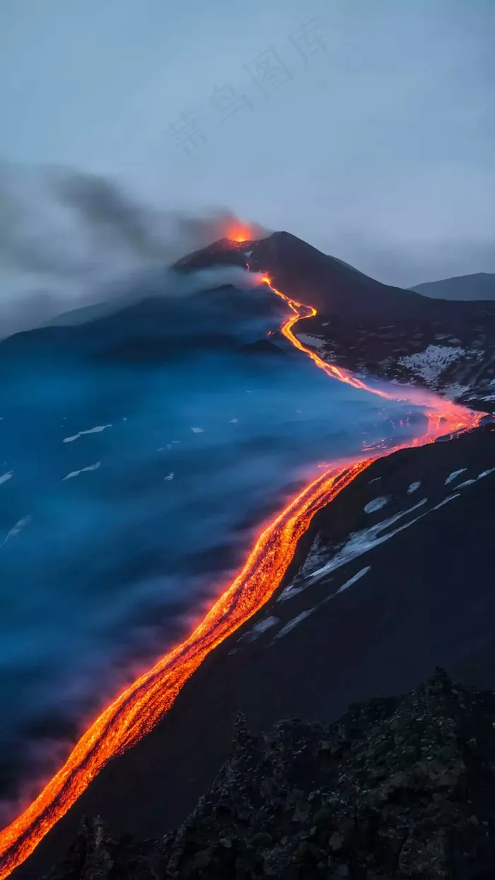火山岩浆高清摄影图片