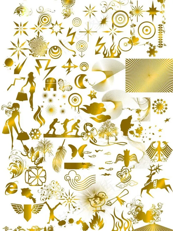 金色花纹 素材图片