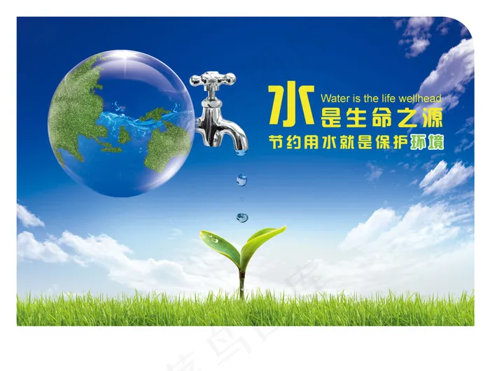 水 地球 爱护水资源 公益广告