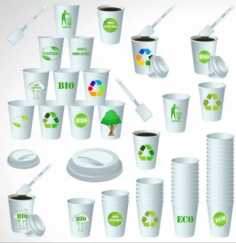 生态环保纸杯设计矢量素材