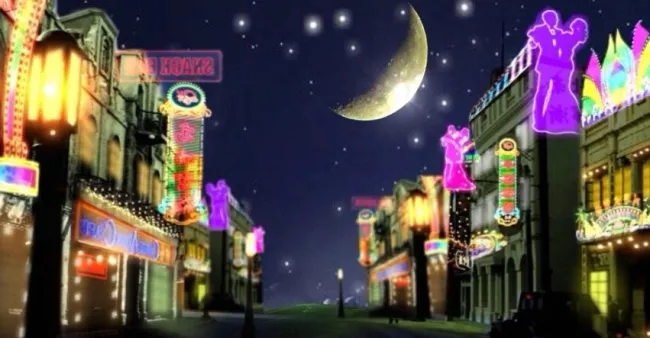 夜上海霓虹灯舞台背景视频素材