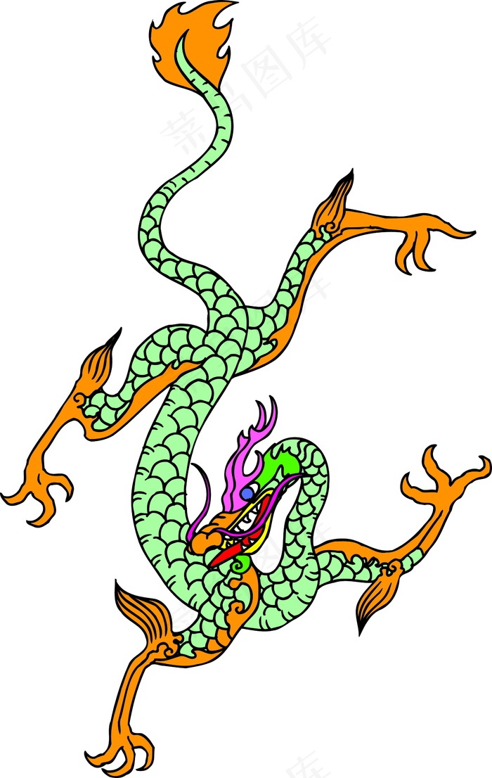 青龙眺望图腾 - 菜鸟图库