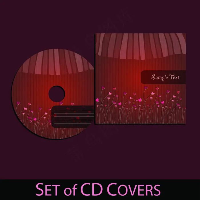CD光盘封面设计矢量素材