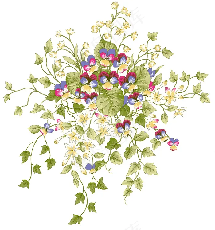 花纹素材花卉装饰画无画框碎花素材