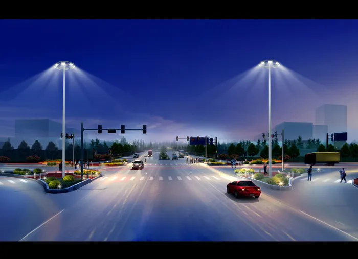 十字路口LED路灯照明效果图（原图）