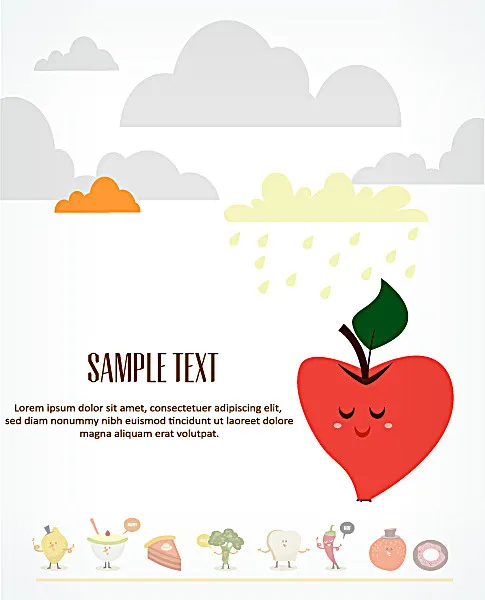 卡通苹果焙烤食品封面设计