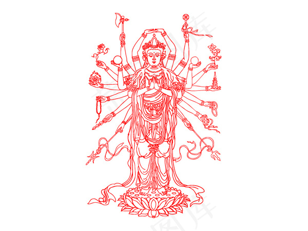 观音矢量素材ai矢量模版下载
