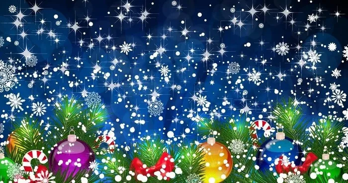 蓝色璀璨圣诞节背景 圣诞贺卡图片