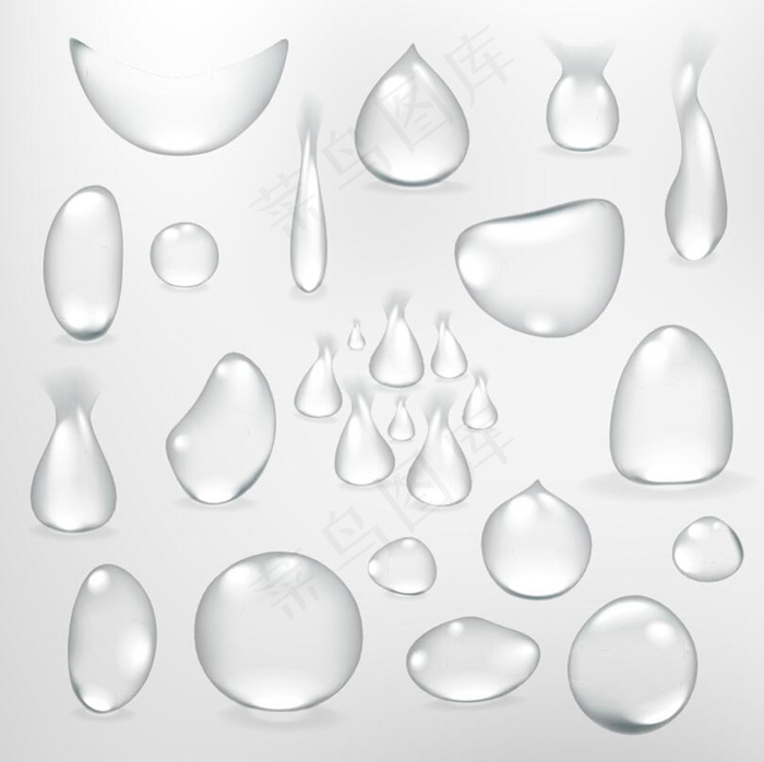 透明水滴矢量素材下载epsai矢量模版下载