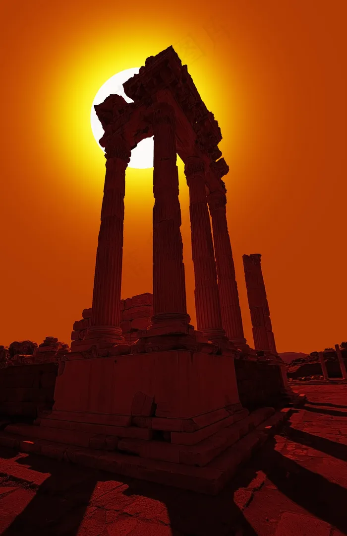 希腊巴特农神庙—高清图片