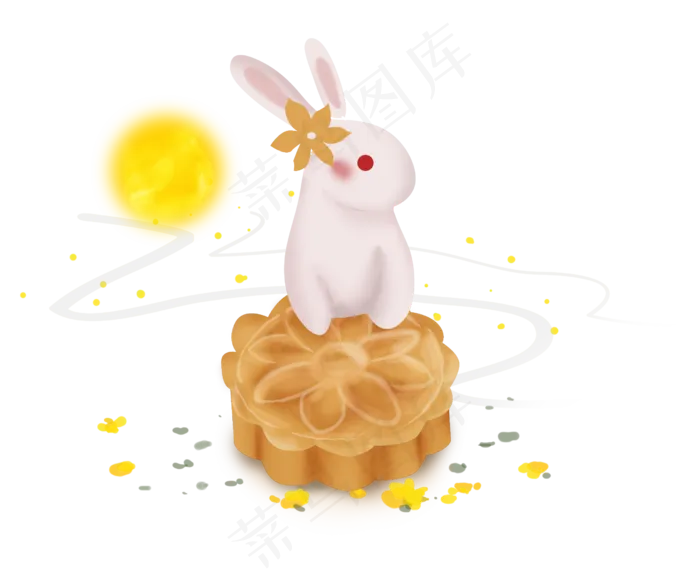 中秋节玉兔和月饼中秋节玉兔和月饼