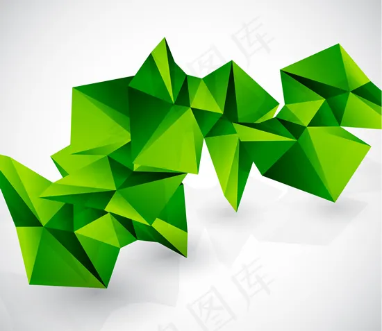 绿色环保立体三角形矢量图