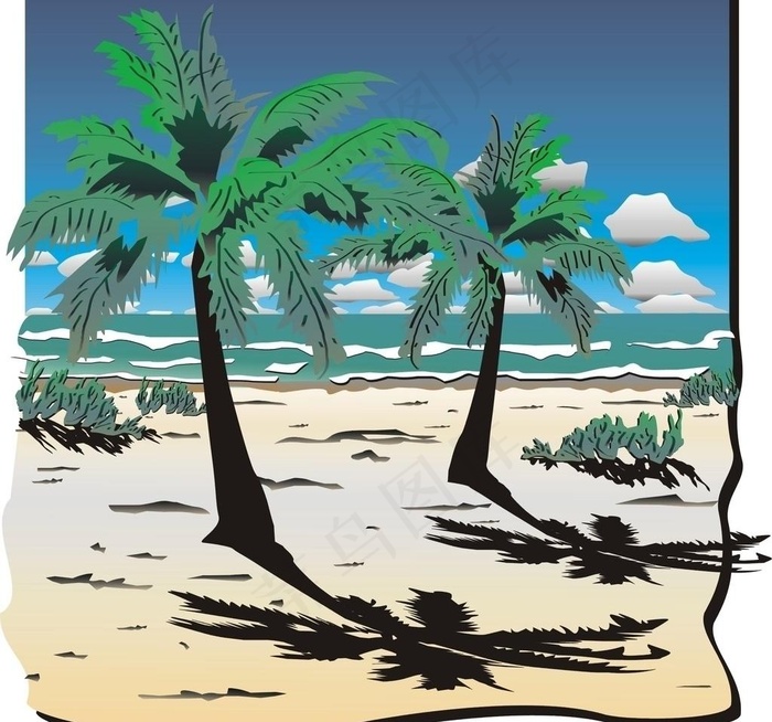 本素材作品名称为美丽的风景 矢量风景图片cdr