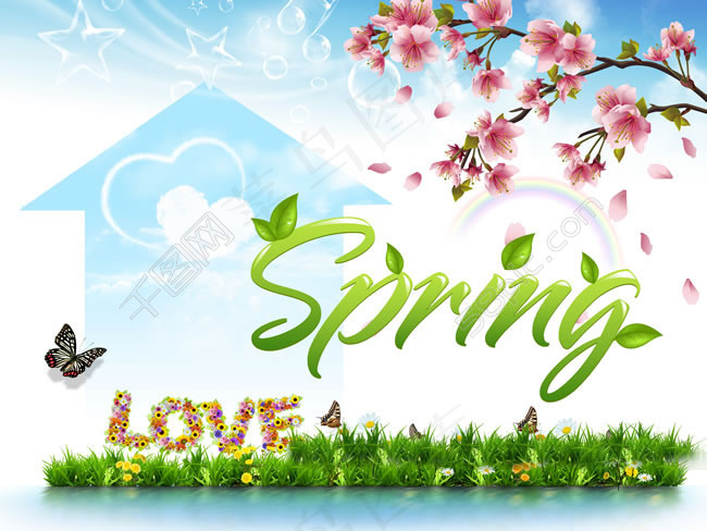唯美春天海报设计psd素材