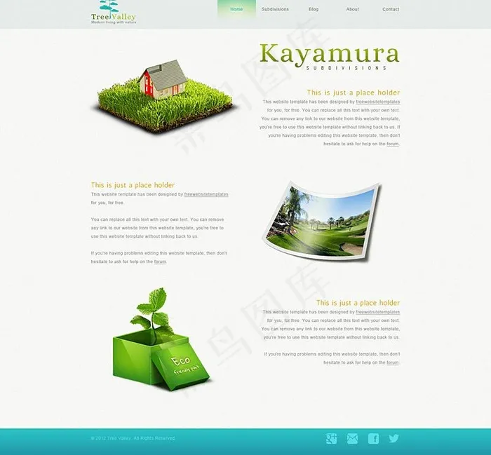 生态环保网页设计模板psd