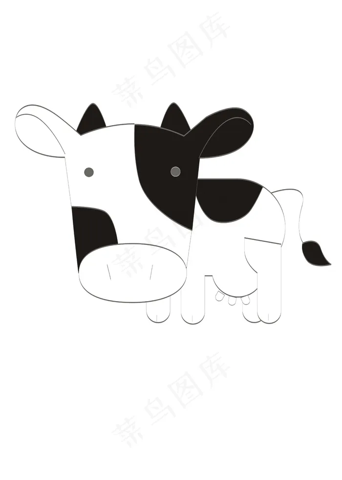 卡通动物简笔画奶牛