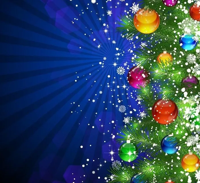 蓝色璀璨圣诞节背景 圣诞贺卡图片