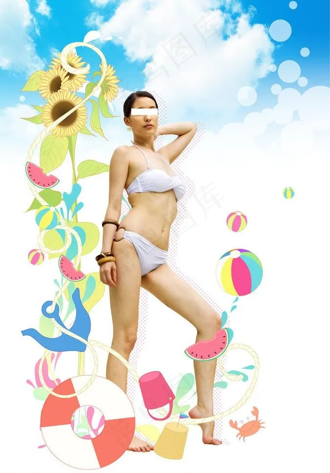 夏日泳装美女图片