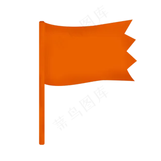 卡通矢量黄色古风飘逸旗帜,免抠元素