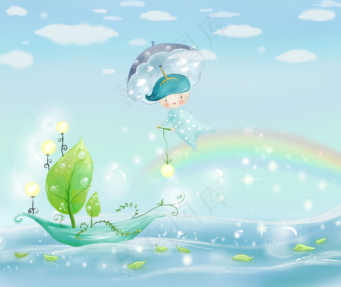 本素材作品名称为绿意童趣,素材编号是923137, 						是一张格式为