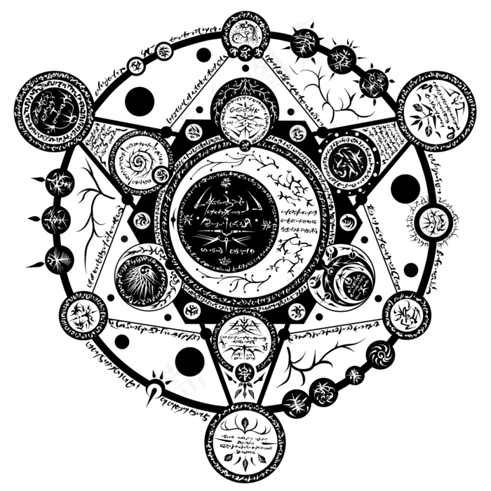 黑色六角魔法法阵素材