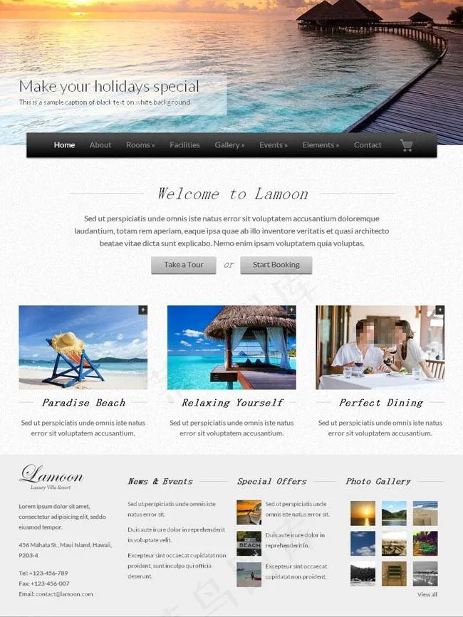 海边度假酒店模板图片