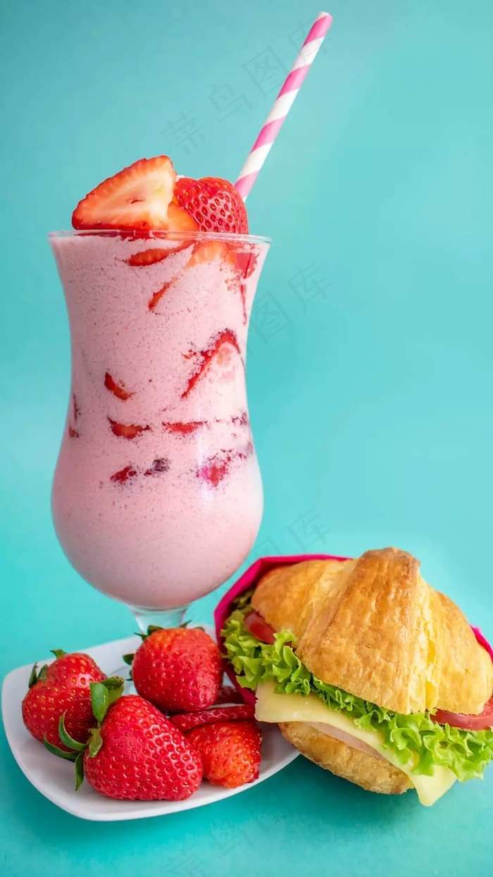 草莓冰淇淋高清摄影图片其他