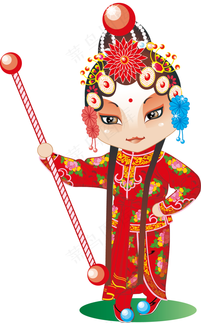 京剧人物设计戏剧卡通人物海报素材