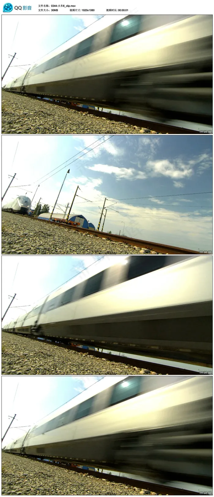 高速火车驶过高清实拍视频素材