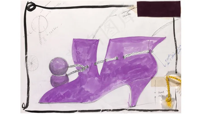 紫色高跟鞋设计图