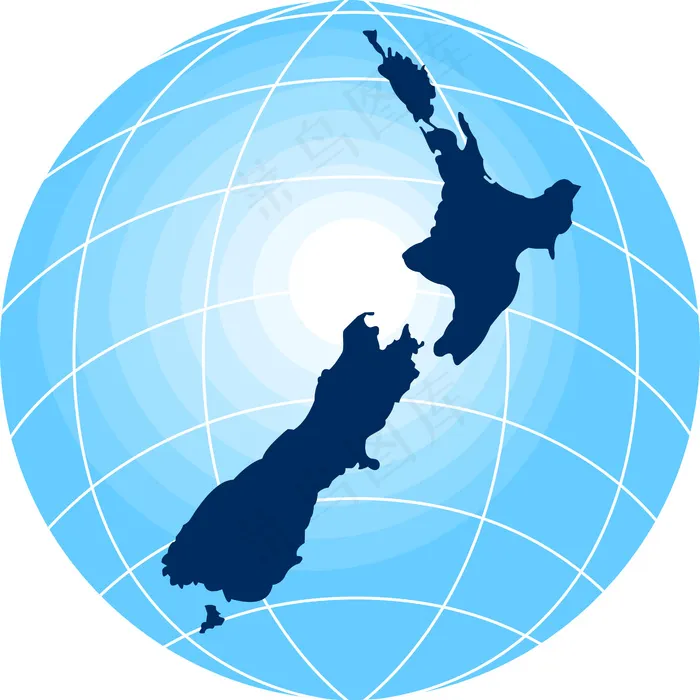 地图与全球背景新西兰