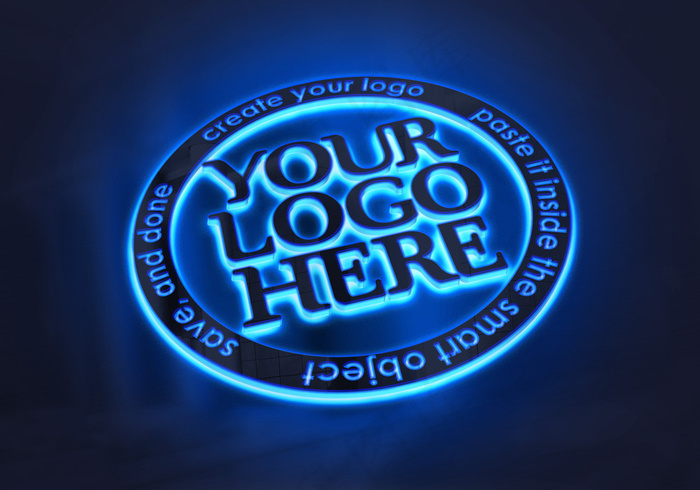 logo贴图发光字效果2000x1400dpi72psd模版下载
