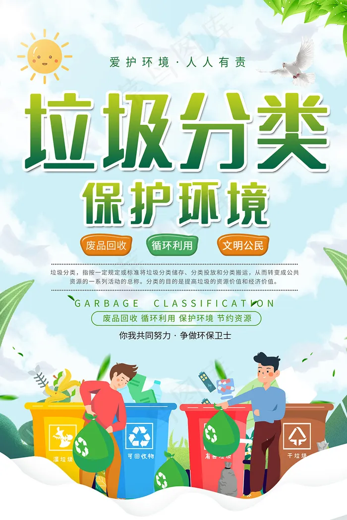 垃圾分类保护环境宣传海报