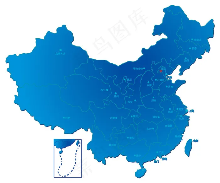 中国行政区地图PSD素材下载
