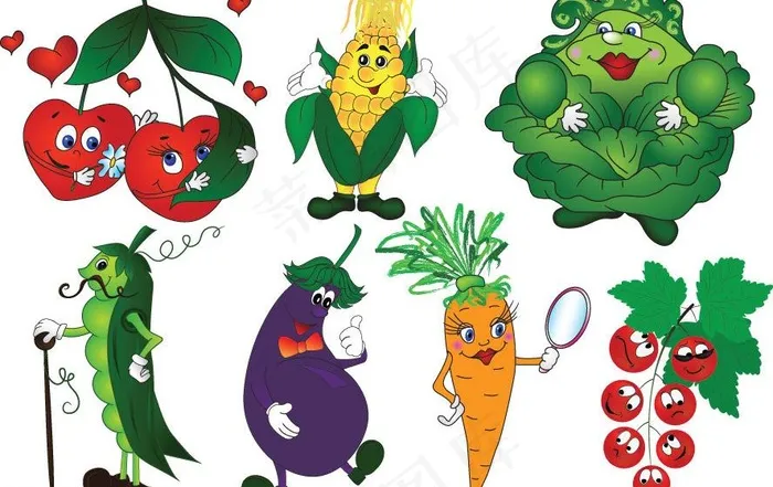 可爱水果蔬菜表情图片