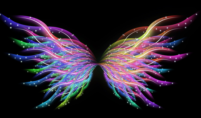 炫光翅膀元素psd模版下载