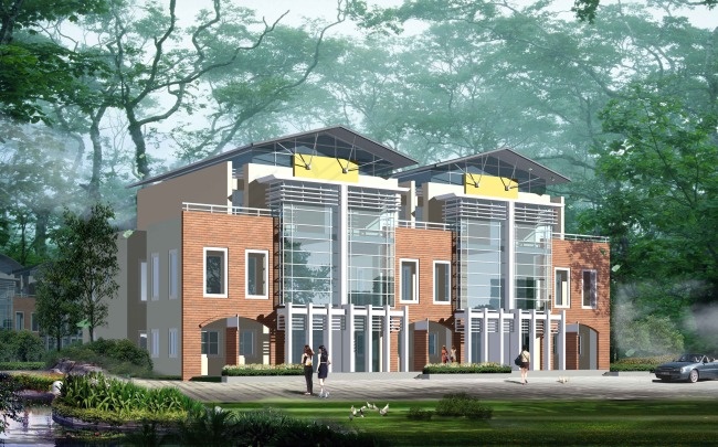 环境艺术景观别墅4500x2807dpi72psd模版下载