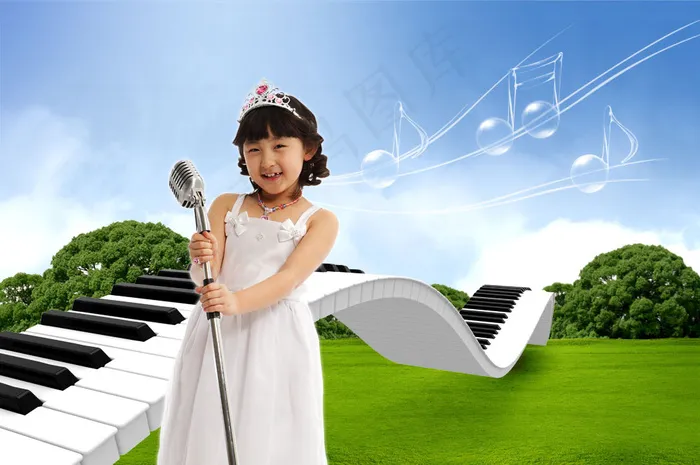 小小歌手歌唱未来黑白琴键