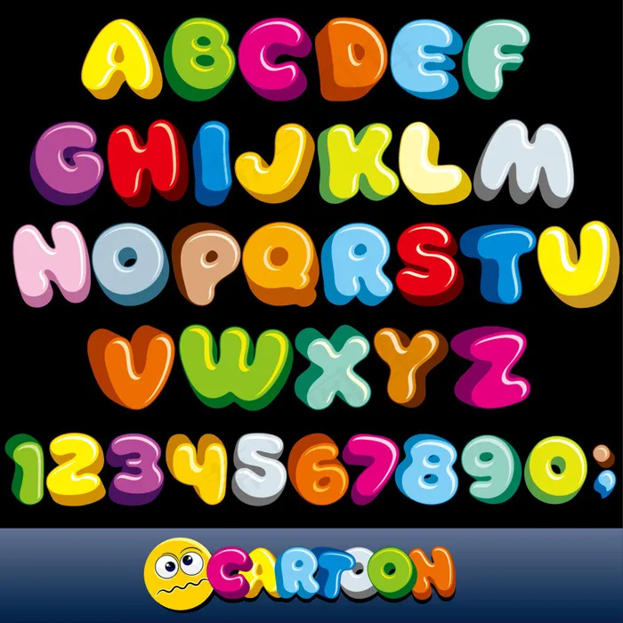 字母设计 英文字母 彩色字母 糖果...